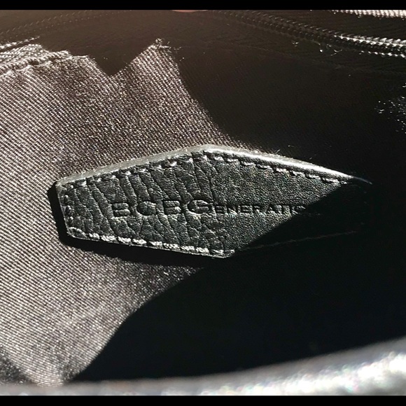 BCBGeneration Black Leather w/Suede Fringe Purse! - Picture 7 of 8